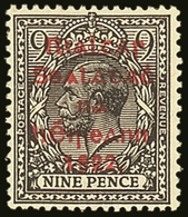 1922 SCARCE VARIETY.  9d Agate Thom Overprint Showing BREAK IN LINE OVER "P" (of "Postage" At Left), Hibernian T35b, Fin - Other & Unclassified