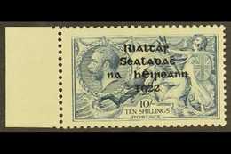 1922 THOM  10s Dull Grey Blue Seahorse, SG 46, Left Marginal Example Showing RETOUCH TO 10/- From Position 8/1 (Hib. T41 - Other & Unclassified