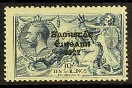 1925  10s Dull Grey-blue "Seahorse" Of Great Britain With Three Line Overprint (narrow Setting), SG 83, Never Hinged Min - Andere & Zonder Classificatie