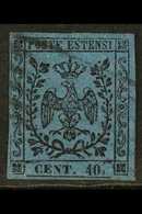 MODENA  1852 10c Deep Blue With Stop, Sass 10, Very Fine Used With Four Good To Large Margins, Zanini Photo Certificate. - Sin Clasificación