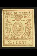 PARMA  1857-9 25c Dark Lilac Brown, Sass. 10a, Very Fine Mint With Full Gum, Even Margins All Round And Bright Colour. C - Unclassified