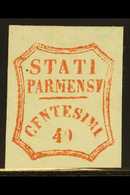 PARMA  1859 40c Vermilion Provisional, Sass 17, Superb Mint With Large Part Og. Lovely Bright Stamp. Cat €1100 For More  - Sin Clasificación