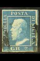 SICILY  1859 2gr Greenish Blue, Plate III, Variety "printed On The Reverse Side", Sass N. 8e, Fine Used With Clear Impre - Unclassified