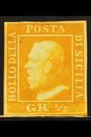 SICILY  1859 ½gr Orange Plate II, Sass 2, Very Fine And Fresh Mint Og With Clear To Large Margins All Round. Cat €1100 F - Non Classificati