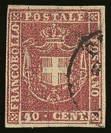 TUSCANY  1860 40c Carmine Rose, Sass 21b, Superb Used With Clear To Large Margins, Neat Cancel And Rich Colour. Senf  H/ - Ohne Zuordnung