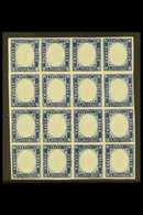 1863  15c Blue Imperf, Sass 11, Superb NEVER HINGED MINT Block Of 16. Rare And Magnificent Show Piece. Raybaudi Photo Ce - Non Classés