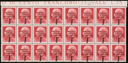 1944  75c Carmine Florence R.S.I. Overprint, Spectacular Block Of 24 From The Top Of The Sheet With INVERTED OVERPRINT,  - Ohne Zuordnung