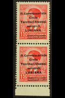 LUBIANA  1941 1.50d Scarlet Overprint With Two Bars Showing OFFSET Of The Overprint On Back (Sassone 34d, SG 39 Var), Ne - Ohne Zuordnung