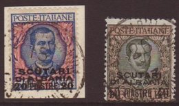 SCUTARI  1909-11 20pi On 5 L. And 40pi On 10 L. Sass 7/8, Fine Cds Used, The 20pi On Original Piece. (2) For More Images - Altri & Non Classificati