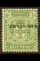 1916  ½d Green Ovptd "War Stamp", Variety "ovpt Inverted", SG 68c, Very Fine Mint. For More Images, Please Visit Http:// - Jamaïque (...-1961)