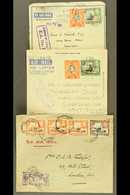 1943-1945  One Cover And Two Air Letters Bearing KGVI Pictorial Issues, All With "E.A." Censor Cachets. One Letter Menti - Vide