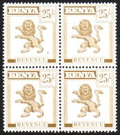KENYA - REVENUES  1963 25s Brown "Lion",  Barefoot 29, Superb NHM Block Of Four. For More Images, Please Visit Http://ww - Vide