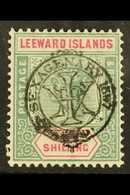 1897  1s Green And Carmine Jubilee Overprint, SG 15, Very Fine Mint With Strong Colours. For More Images, Please Visit H - Leeward  Islands