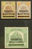 FEDERATED STATES  1900 5c To $1 Ovpts On Stamps Of Perak, SG 9/11, Very Fine Mint. (3 Stamps) For More Images, Please Vi - Other & Unclassified