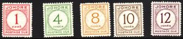 JOHORE  1938 POSTAGE DUE Complete Set, SG D1/D5, Very Fine Mint. (5 Stamps) For More Images, Please Visit Http://www.san - Other & Unclassified