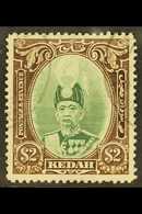 KEDAH  1937 $2 Green And Brown Sultan, SG 67, Very Fine Used. For More Images, Please Visit Http://www.sandafayre.com/it - Autres & Non Classés