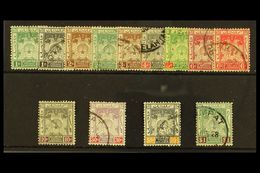 KELANTAN  1921 Arms Set, Wmk Script, SG 14/23, Very Fine Used. (13 Stamps) For More Images, Please Visit Http://www.sand - Sonstige & Ohne Zuordnung