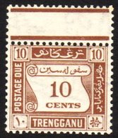 TRENGGANU  1937 10c Brown Postage Due, SG D4, Never Hinged Mint. Scarce! For More Images, Please Visit Http://www.sandaf - Sonstige & Ohne Zuordnung