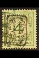 POSTAGE DUES  JOHORE 1943 4c Green With Brown Single Line Chop, SG JD2, Very Fine Used. For More Images, Please Visit Ht - Other & Unclassified