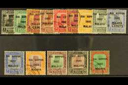 TRENGGANU  1942 "Dai Nippon 2602 Malaya" Overprint Set To $3 Complete, SG J119/32, Very Fine Used. Scarce Set.  (14 Stam - Sonstige & Ohne Zuordnung