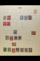 1863-1936 USED COLLECTION  On Printed Pages With KEVII To 1s, KGV Pictorials To 2s6d. Useful Ranges (90+ Stamps) For Mor - Malta (...-1964)