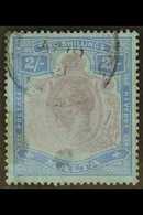 1914-21  2s Purple & Bright Blue On Blue With DAMAGED LEAF AT BOTTOM RIGHT Variety, SG 86f, Used, Some Small Spots And F - Malte (...-1964)