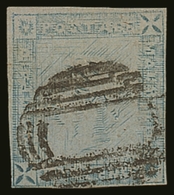 1859  2d Blue Lapriot 'worn Impression', SG 39, Fine Used With 4 Small Neat Margins. For More Images, Please Visit Http: - Mauricio (...-1967)