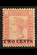 1891  2c On 17c Rose, SG 119, Fine Mint For More Images, Please Visit Http://www.sandafayre.com/itemdetails.aspx?s=58890 - Mauritius (...-1967)