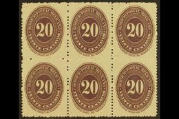 1890-95  20c Dark Violet Numeral On Watermarked Wove Paper Perf 12, Scott 220A (see Note After SG 174), Never Hinged Min - México