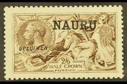 1916-23  2s6d Pale Sepia- Brown De La Rue Seahorse With "SPECIMEN" Overprint, SG 19s, Never Hinged Mint With A Couple Of - Nauru