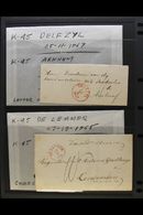 1853-1867 STAMPLESS COVERS.  An Interesting Collection Of Unpaid By Sender Entires & Entire Letters, Bearing ALL DIFFERE - Sonstige & Ohne Zuordnung