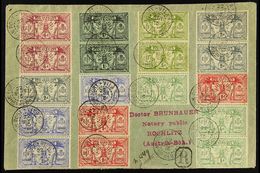 ENGLISH  1921 (22 Sep) Spectacular Registered Cover To Austria Bearing Eighteen (18) 1911 Values To 1s, With ½d X3, 1d X - Other & Unclassified