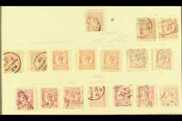 1873-1892 NEWSPAPER STAMPS  Mint & Used Identified Group On A Small Page, Inc 1873 ½d Used, 1875 ½d (x9) Inc Three Mint, - Other & Unclassified