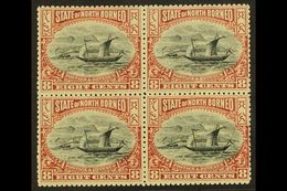 1897-1902  8c Black And Brown-purple Perf 13½-14, SG 102, BLOCK OF FOUR Very Fine Never Hinged Mint. Lovely! For More Im - Bornéo Du Nord (...-1963)