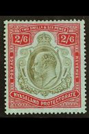 1908-11  2s6d Brownish Black & Carmine Red/blue, SG 78, Fine Mint For More Images, Please Visit Http://www.sandafayre.co - Nyasaland (1907-1953)