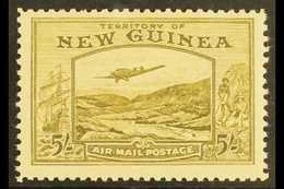 1939  5s Olive-brown Airmail, SG 223, Fine Mint, Lightly Toned Gum. For More Images, Please Visit Http://www.sandafayre. - Papouasie-Nouvelle-Guinée