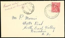 1933  (2 May) Env To Dunedin Bearing NZ 1d Admiral Tied Neat "PITCAIRN ISLAND / N.Z POSTAL AGENCY" Cds With The Dunedin  - Pitcairn