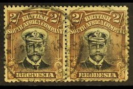 1913-19  2s Black & Brown, Admiral, Die I, Perf. 14 Horizontal Pair, SG 214, Fine Used. For More Images, Please Visit Ht - Other & Unclassified