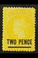 1864-80  2d Yellow (Type B) Perf 12½,  SG 9, Mint With Part OG, Bright & Fresh For More Images, Please Visit Http://www. - Sainte-Hélène
