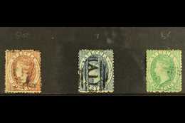 1863  Wmk CC Set, SG 5bx, SG7 & SG 8x, (1d & 6d With Reversed Watermarks) Fine Used (3 Stamps) For More Images, Please V - St.Lucia (...-1978)