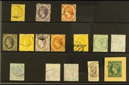 1864-1898 USED SELECTION  Presented On A Stock Card. Includes 1864-76 Perf 12½ 4d, 6d & 1s, Perf 14 Set Of All Values, 1 - Ste Lucie (...-1978)