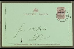 1915 LETTER CARD  1d Dull Claret On Blue, Inscription 94mm, H&G 1a, Posted Locally, Apia 12.05.15, Clean & Fine With Bin - Samoa (Staat)