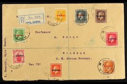 1920 REGISTERED COVER  To South West Africa, Bearing Eight Different 1916-19 Opt Values To 1s. For More Images, Please V - Samoa (Staat)