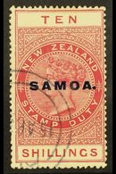 1925 - 28  10s Brown Red Postal Fiscal, SG 166c, Very Fine Used. For More Images, Please Visit Http://www.sandafayre.com - Samoa (Staat)