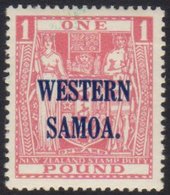 1935  £1 Pink Arms SG 192, Fine Mint.  For More Images, Please Visit Http://www.sandafayre.com/itemdetails.aspx?s=516636 - Samoa (Staat)