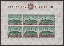 1961  500L Europa (SG 640) COMPLETE SHEETLET OF SIX STAMPS (Sass Foglietti 23) Very Fine Never Hinged Mint. For More Ima - Altri & Non Classificati