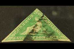 1863-4  1s Bright Emerald-green, D.L.R. Printing, SG 21, Used, Two Margins, Cat.£700. For More Images, Please Visit Http - Non Classés