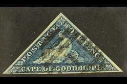 CAPE OF GOOD HOPE  1863-64 4d Blue With Clear Margins, SG 6, Fine Used Bearing A Neat No 1 Barred Cancel. For More Image - Non Classificati