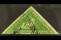 CAPE OF GOOD HOPE  1855-63 1s Bright Yellow-green/white Paper, SG 8, Very Fine Used With 3 Large Margins, Light Cancel A - Sin Clasificación