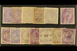 CAPE OF GOOD HOPE  REVENUES 1865 1d To £10 Range, Lilac Issues, Incl. 5s Wmk Inverted, 12s, £1/5s & £4 Values, Between B - Unclassified